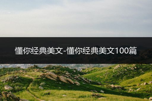 懂你经典美文-懂你经典美文100篇